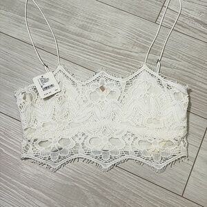Free People Floral Lace Camisole - White